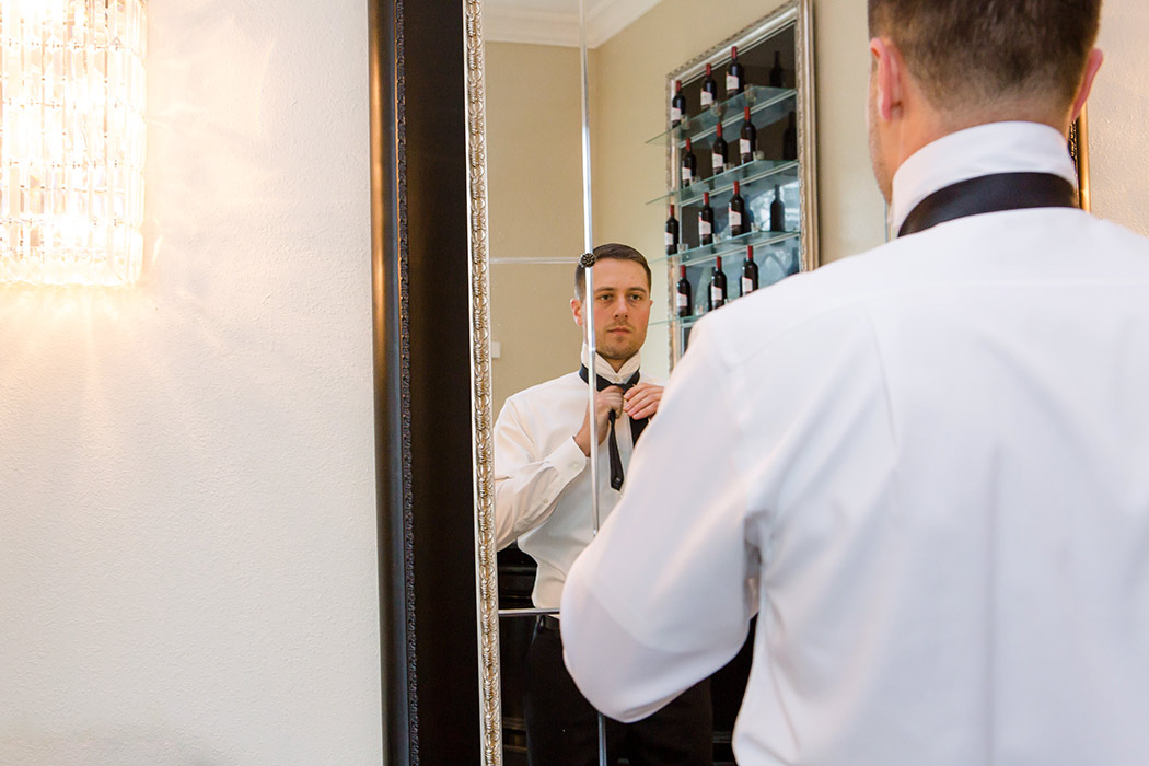 Groom getting ready for his wedding day Groom getting ready