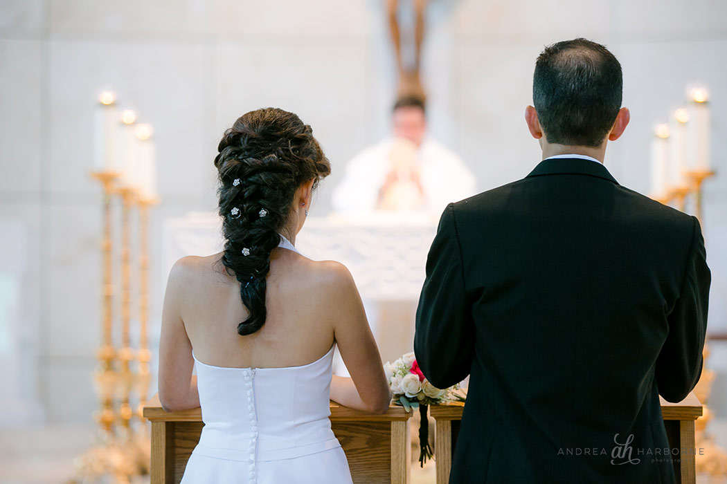 bride + groom at st marks catholic church fort lauderdale wedding photographer