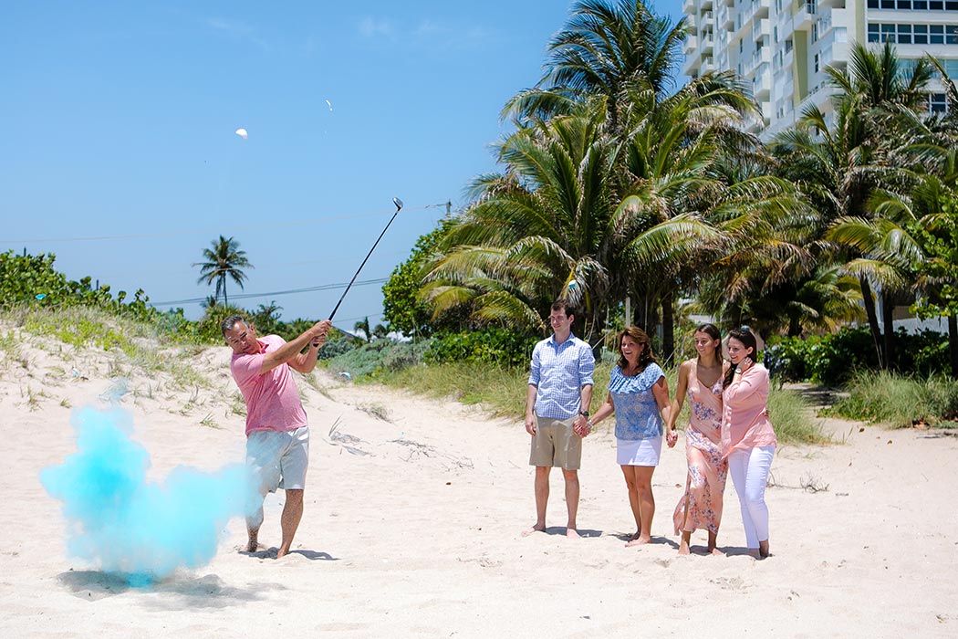 exploding golf ball on gender reveal photoshoot exploding golf ball on gender reveal photoshoot