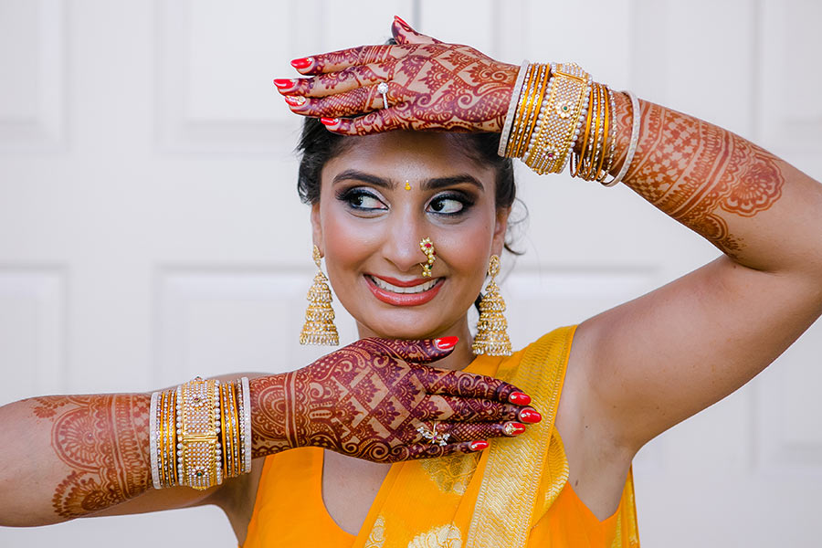 indian bride wedding pose