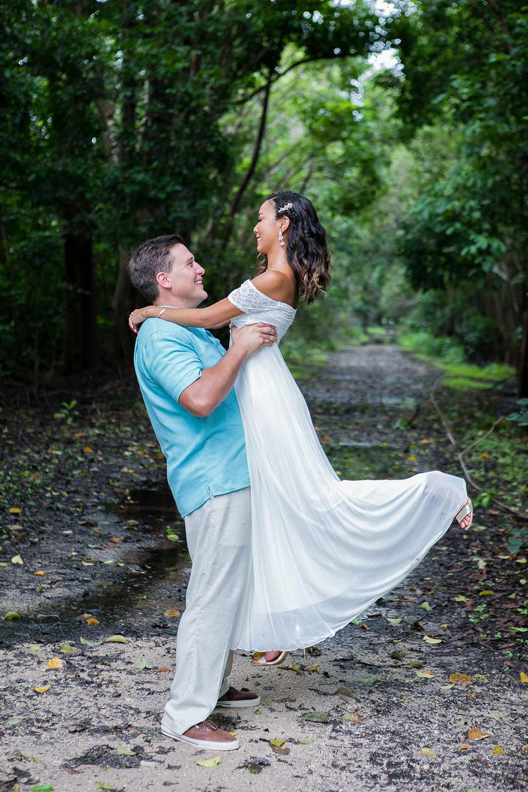 dancing bride and groom