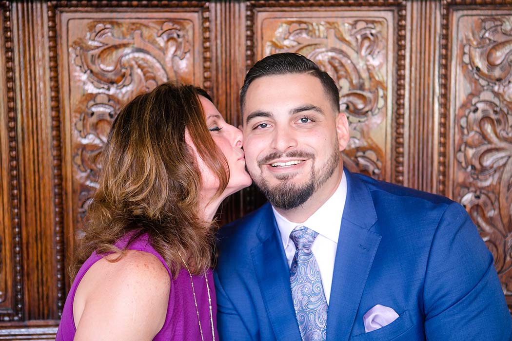 the groom and his mom before the wedding ceremony | ancient spanish monastery, miami