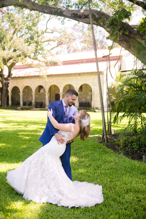 dancing bride and groom | ancient spanish monastery | miami wedding photographer