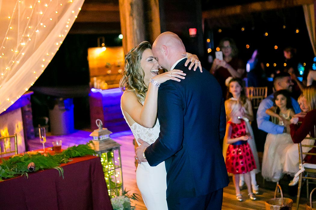 bride and groom first dance at the living sculpture sanctuary davie