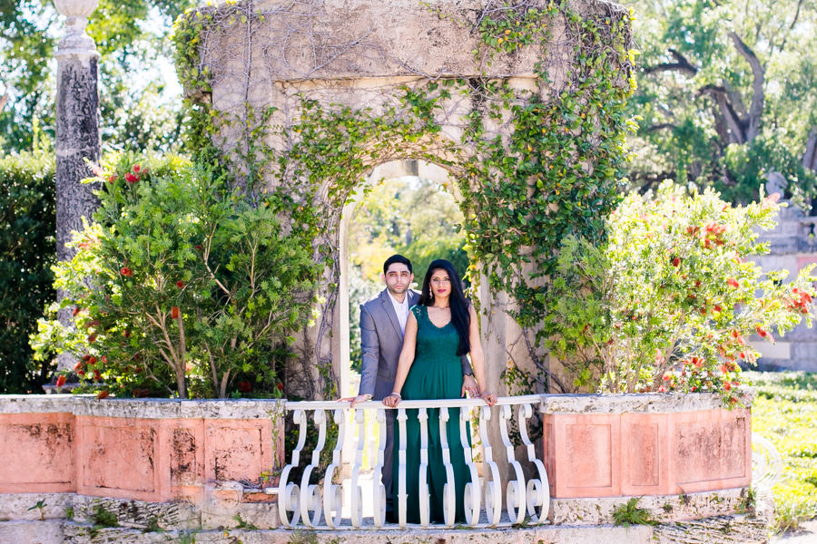 engagement photoshoot with modern indian couple | vizcaya museum and gardens