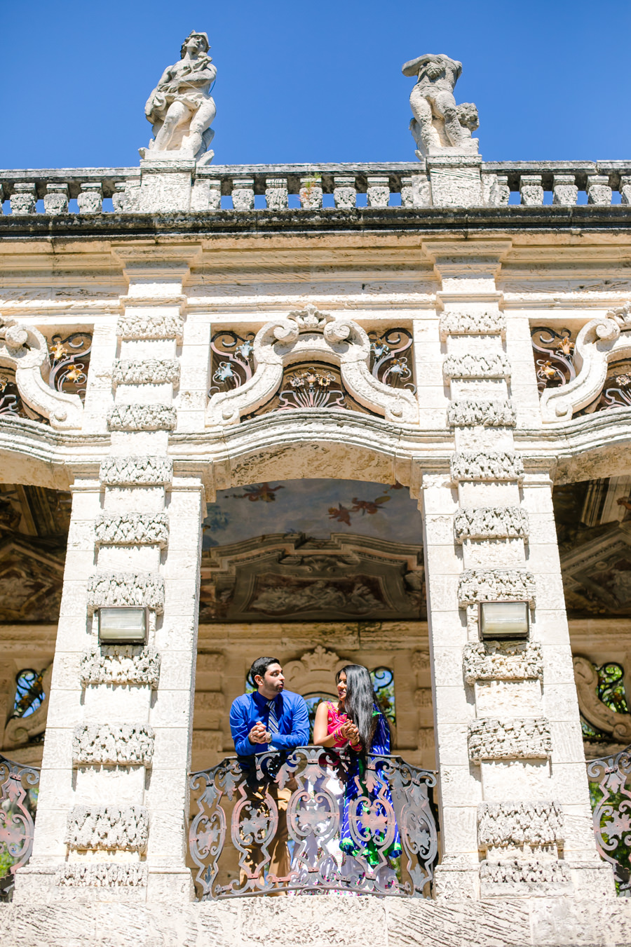 modern indian engagement photoshoot at vizcaya | fort lauderdale indian wedding and engagement photographer