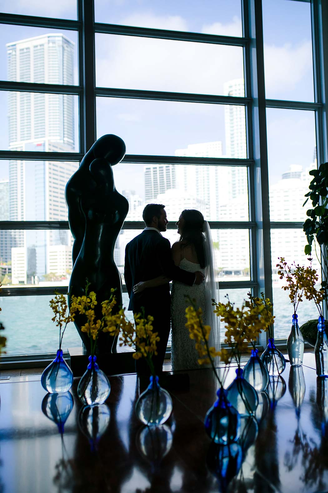 unique bridal silhouette at a hotel in miami