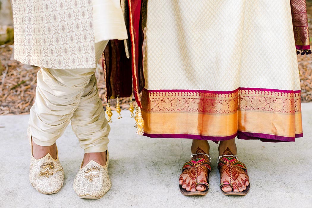 indian bride and groom pose for unique wedding images at bahia mar fort lauderdale