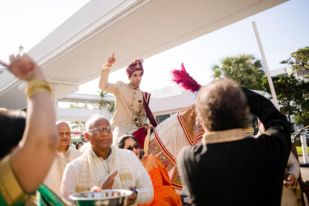 south florida indian wedding baraat celebrations at bahia mar fort lauderdale