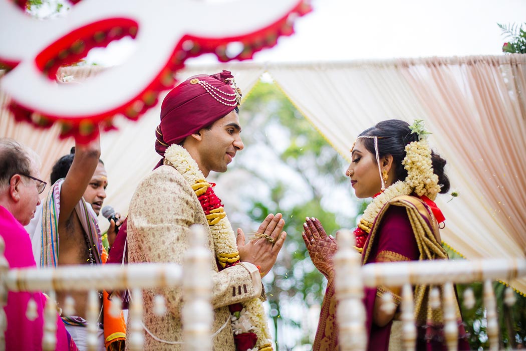 indian wedding ceremony with bride and groom | fort lauderdale bahia mar