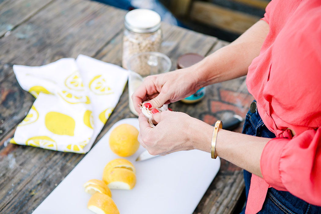 making hummus during a lifestyle photoshoot in miami