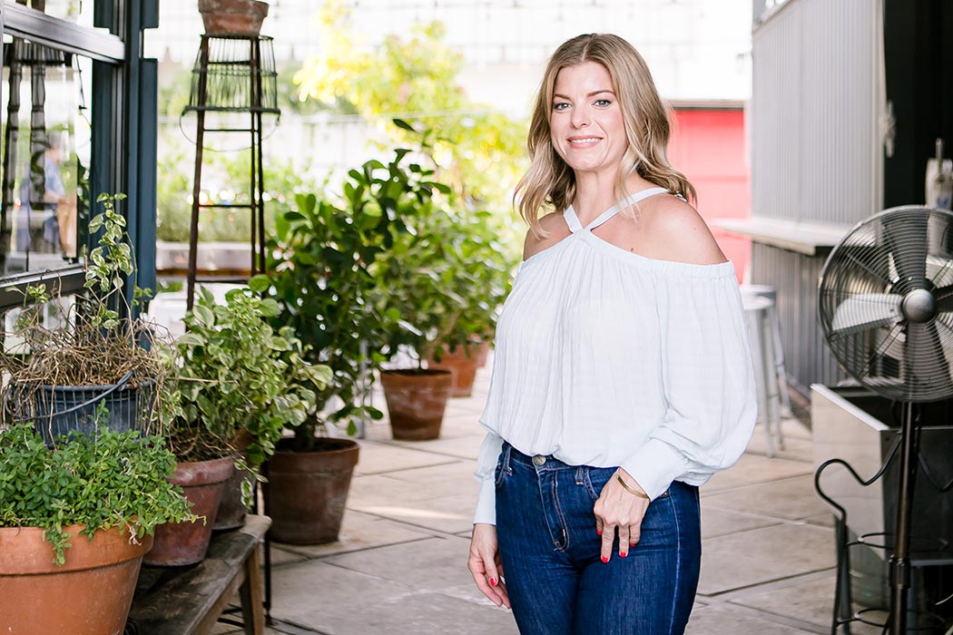 girl poses for new headshots during lifestyle photography session in wynwood yard miami