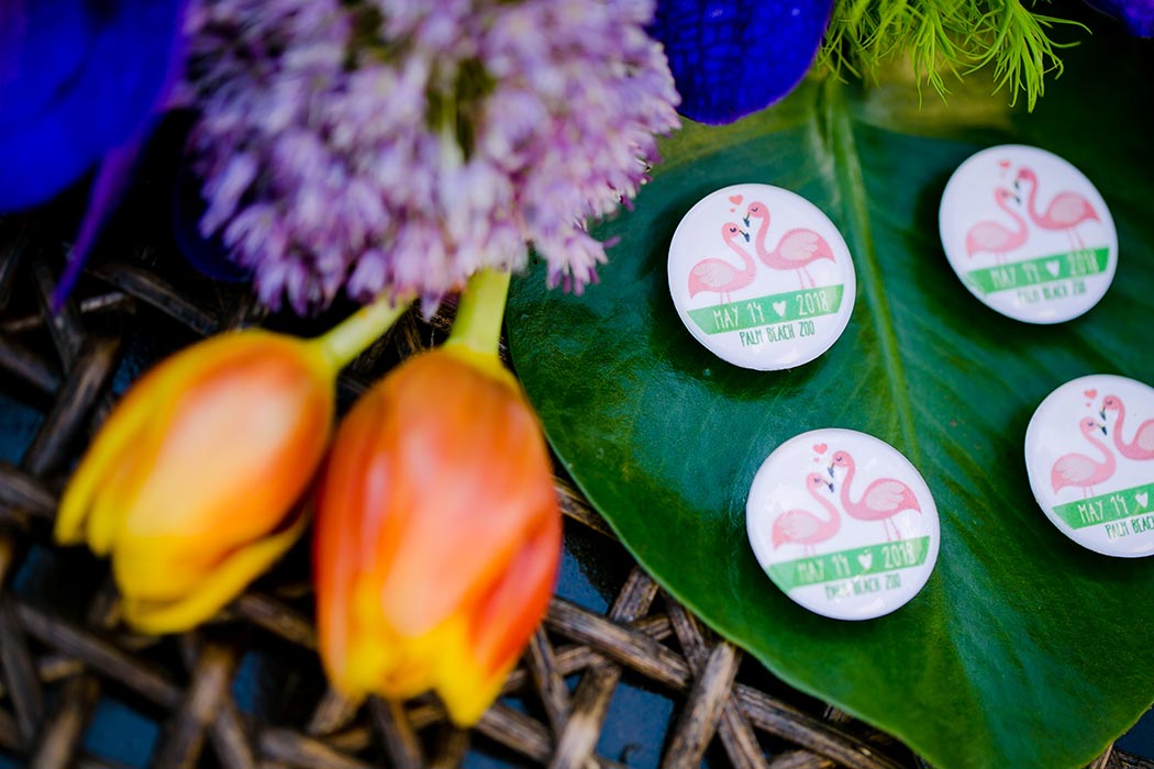 unique wedding favor magnets for a wedding at palm beach zoo