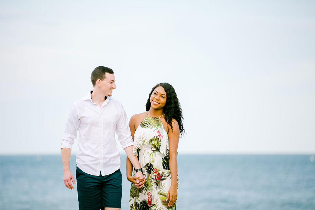 mixed race couple engagement photoshoot in south florida | photographer south florida