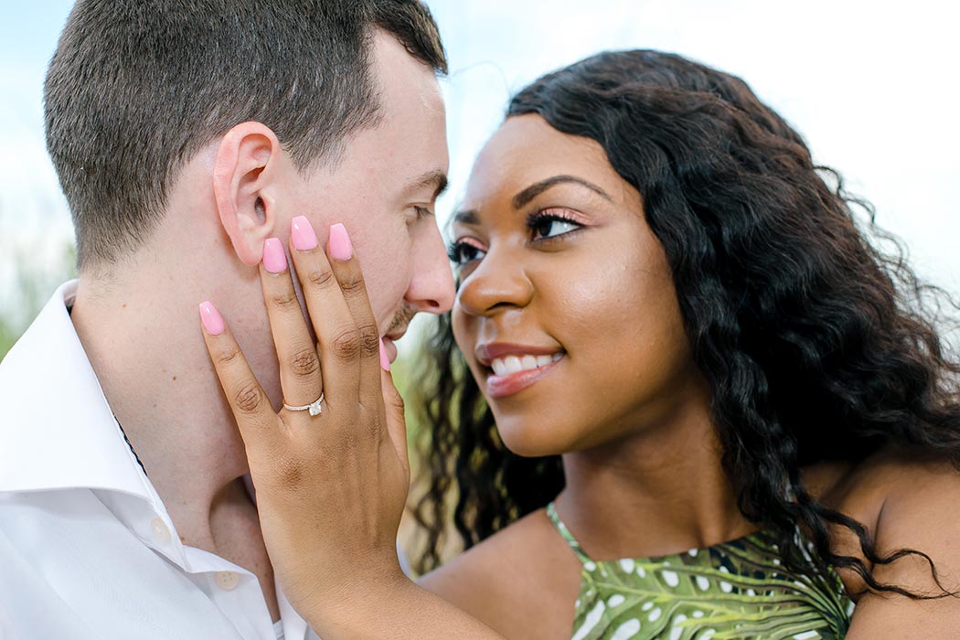 pompano beach engagement photoshoot with mixed race couple | fort lauderdale engagement photographer