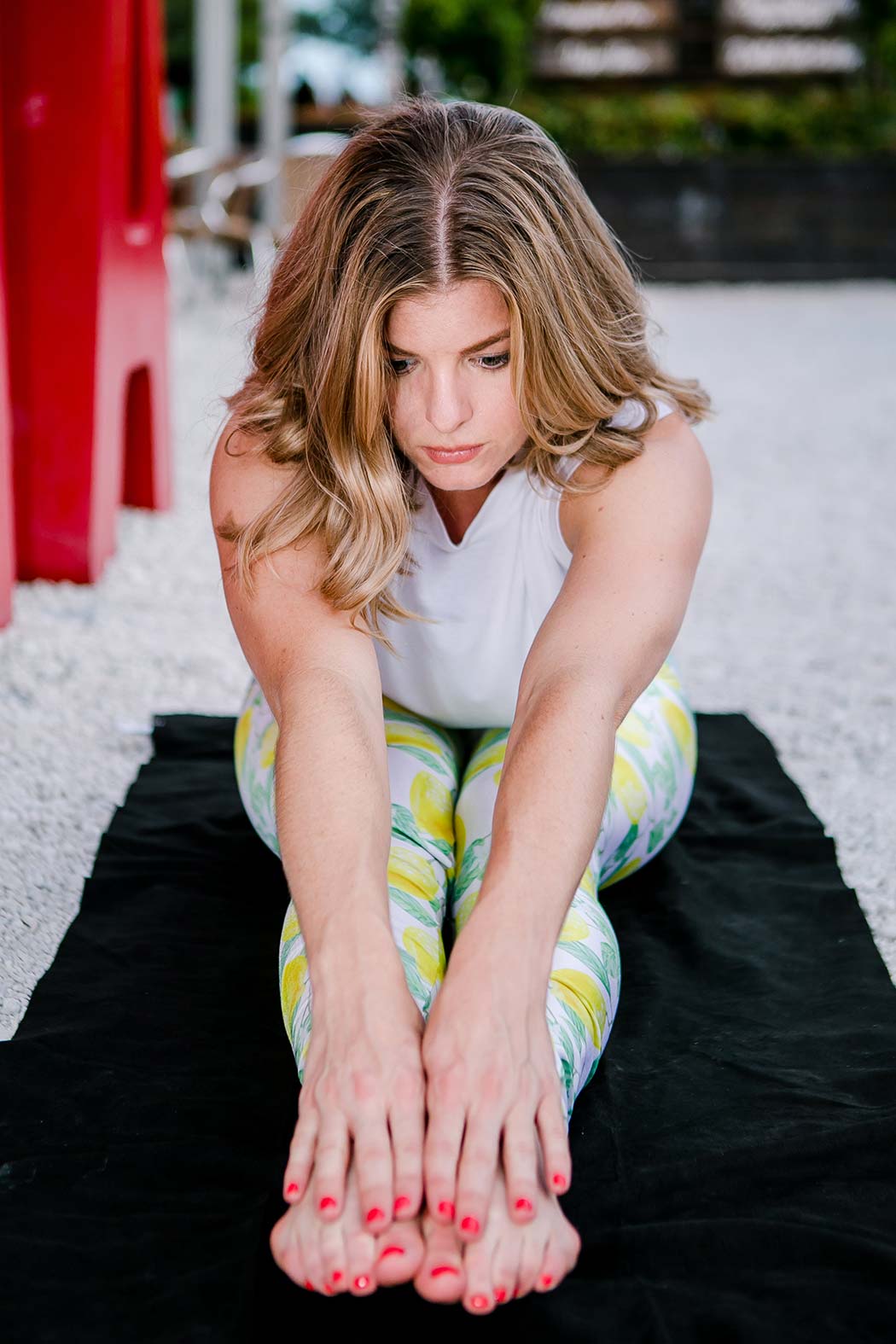 girl poses for yoga photoshoot in miami