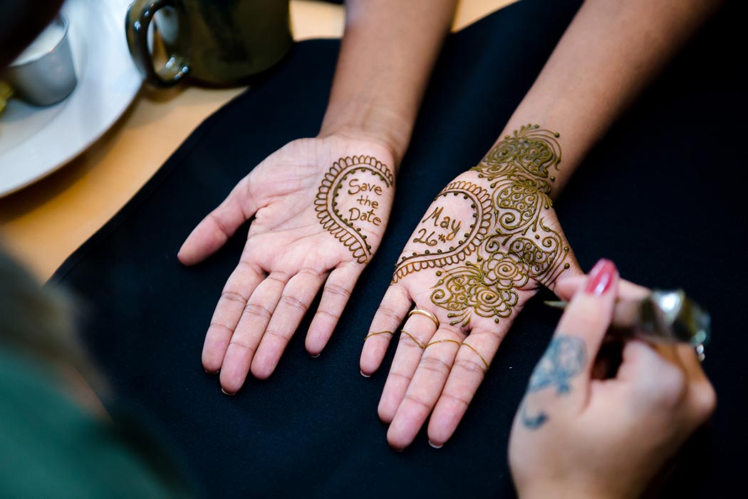 unique henna save the date photoshoot